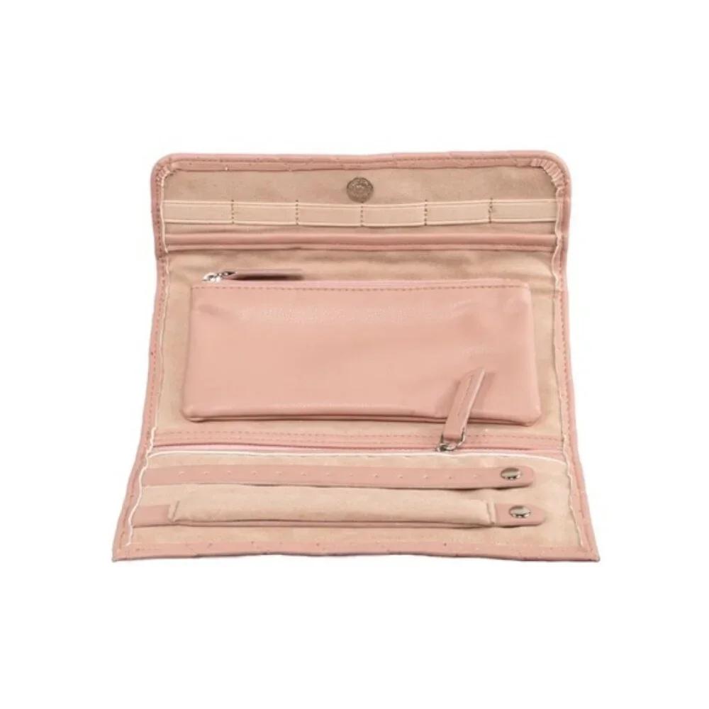 BROUK AND CO Leo Travel Jewelry Clutch Case Quilt Foldable Pink